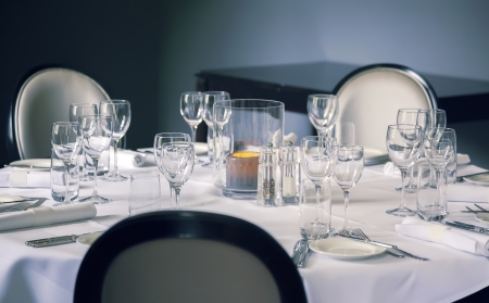 empty luxury table in hotel room