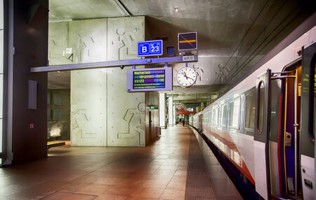 train platform by Antwerpen train station  のeditorial素材