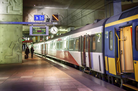 train platform by Antwerpen train station