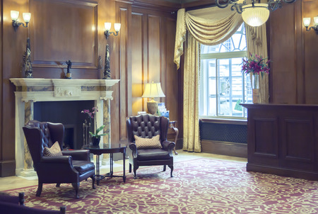lobby room in classic hotel の写真素材