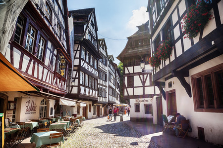 morning  in Strasbourg , region Petite-France, July 2014のeditorial素材