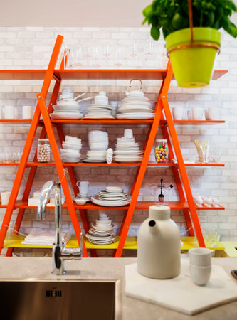 detail of contemporary kitchenの写真素材