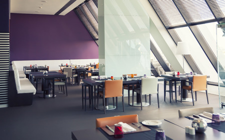 Empty stylish table in portuguese restaurant, Vilamouraの写真素材