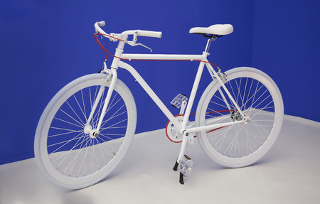 modern design of dutch bike in studio interiorの写真素材