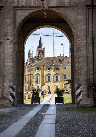 day street  in Parma, Italy, Bologna ariaの写真素材