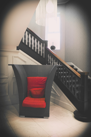 chair in lobby aria in hotel, image tonedの写真素材