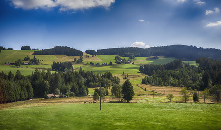 picturesque landscape in Black Forest region in Germanyの写真素材