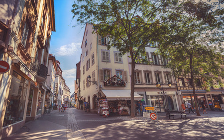 Editorial : morning in Colmar, old medieval town in Alsace region in France, 06-08-2015のeditorial素材