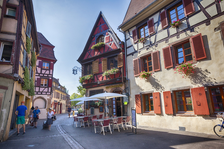 Editorial : morning in Colmar, old medieval town in Alsace region in France, 06-08-2015のeditorial素材