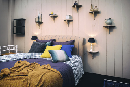 detail of cozy home bedroomの写真素材