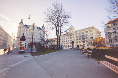 morning of 26 December 2015 near Rathaus metro station, Viennaのeditorial素材