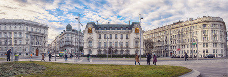 panorama with Vienna France embassy from Schwarzenbergplatz, Austria, 22 December 2015