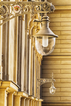 architecture background with street lamps in Viennaの写真素材