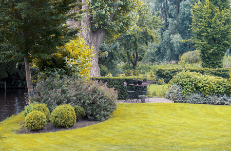 detail of typical dutch summer terrace , Giethoornの写真素材