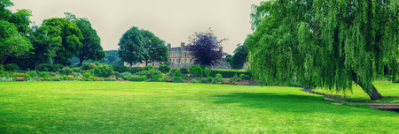 panorama of summer Leeds Castle parkの写真素材