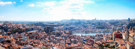 panorama of old historic part of Porto, Portugalの写真素材