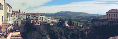 panorama of Puente Nuevo , Rondo in Spainの写真素材