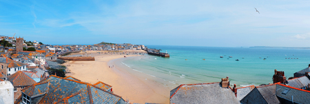 St.Ives panorama, harbor and beach, Cornwall