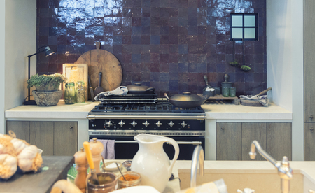 Detail of kitchen in country styleの写真素材