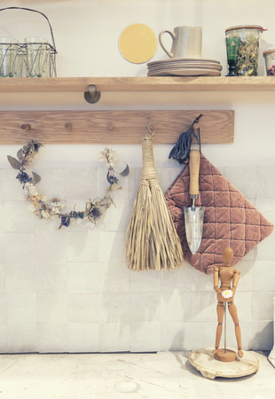 detail of kitchen decoration in countrysideの写真素材