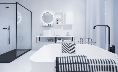 Detail of bath room in contemporary styleの写真素材