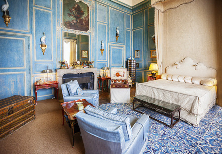 Kent, England, 28 June 2016, interior of Lady Baillie Bedroomのeditorial素材