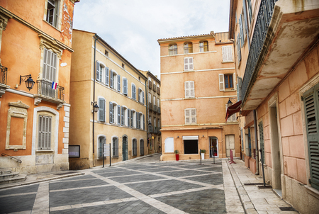 square in San Tropez, Cote dAzur, Franceの写真素材