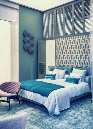 interior of bedroom in retro styleの写真素材