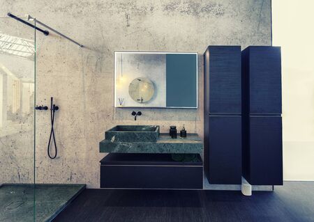 design of interior of bathroom in modern styleの写真素材