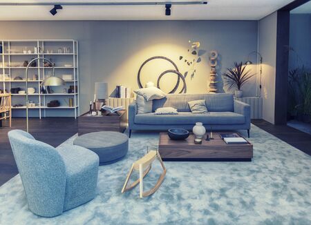 interior of living room in country styleの写真素材