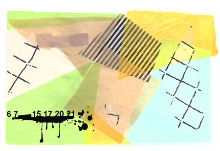 artistic background collage from different texture elementsの写真素材