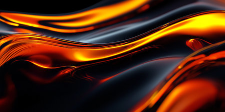 3d rendering of abstract wavy metallic background with some smooth lines in itの素材