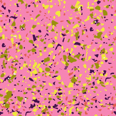 Terrazzo floor marble seamless hand crafted pattern. Traditional venetian material.Granite and quartz rocks and sprinkles mixed on polished surface.Abstract vector background for architecture designsのイラスト素材