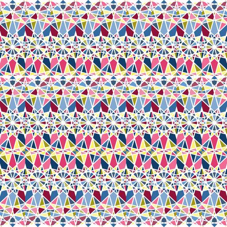 Seamless pattern with abstract geometrical elements. Ideal for fabric, wallpaper, textile, bedding, t-shirt print.Vector illustration. Isolated on white background.のイラスト素材