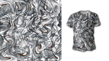 Marble seamless pattern. Ideal for fabric, wallpaper, textile, bedding, t-shirt print.Vector illustration. Isolated on white backgroundのイラスト素材