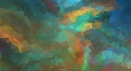 Abstract multi colored polygon, low polygon background. Transfusion of color. All the colors of the rainbow. Multicolor.Low poly style. Geometric Pattern.のイラスト素材