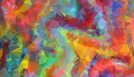 Abstract multi colored polygon, low polygon background. Transfusion of color. All the colors of the rainbow. Multicolor.Low poly style. Geometric Pattern.のイラスト素材