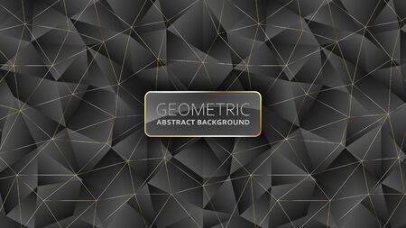 Abstract geometric Landing page. Golden and dark black low poly repeated background. Vector illustration.のイラスト素材