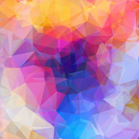 Abstract multi colored polygon, low polygon background. Transfusion of color. All the colors of the rainbow. Multicolor.Low poly style. Geometric Pattern.のイラスト素材