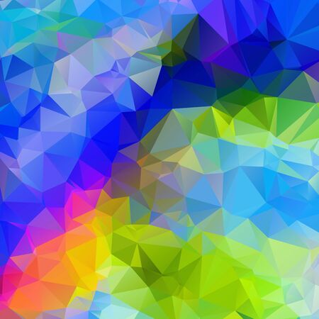 Abstract multi colored polygon, low polygon background. Transfusion of color. All the colors of the rainbow. Multicolor.Low poly style. Geometric Pattern.のイラスト素材