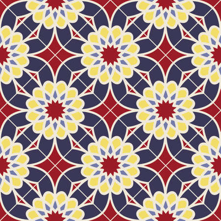 Seamless pattern with abstract geometrical elements.Vector Asian Geometric Pattern. Muslim, indian.のイラスト素材