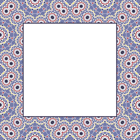 Oriental ornamental mosaic border. Arabic design for page decoration.のイラスト素材