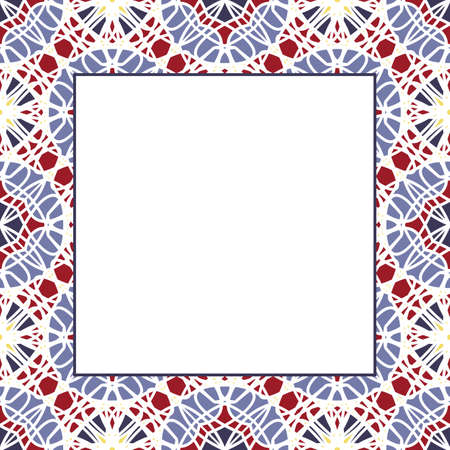 Oriental ornamental mosaic border. Arabic design for page decoration.のイラスト素材