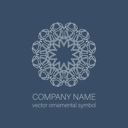 Geometric logo template. Vector linear arabic ornamental symbolのイラスト素材