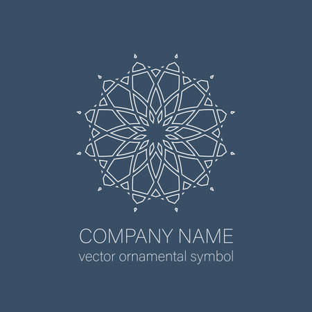 Geometric logo template. Vector linear arabic ornamental symbolのイラスト素材