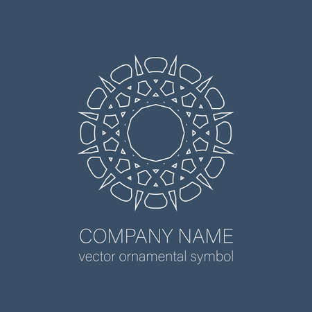 Geometric logo template. Vector linear arabic ornamental symbolのイラスト素材