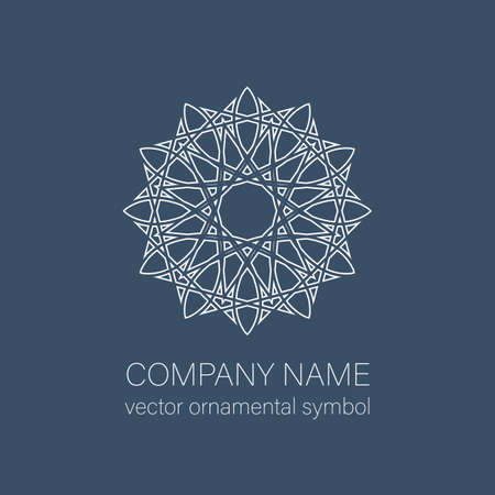 Geometric logo template. Vector linear arabic ornamental symbolのイラスト素材