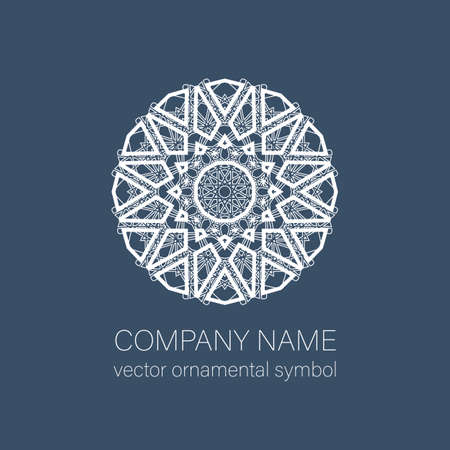 Geometric logo template. Vector linear arabic ornamental symbolのイラスト素材