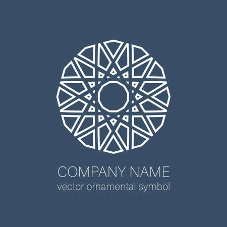 Geometric logo template. Vector linear arabic ornamental symbolのイラスト素材