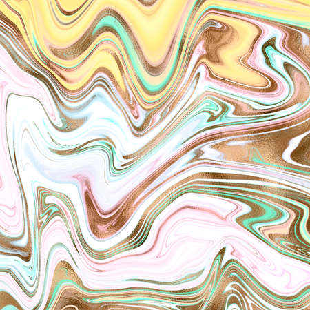 Marble art. Natural luxury. Modern background. Style incorporates the swirls of marble or the ripples of agate. Contemporary fine art. Mixed paints with golden powder.の写真素材